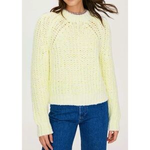 Aritzia Wilfred Cropped Knit Sweater Yellow
